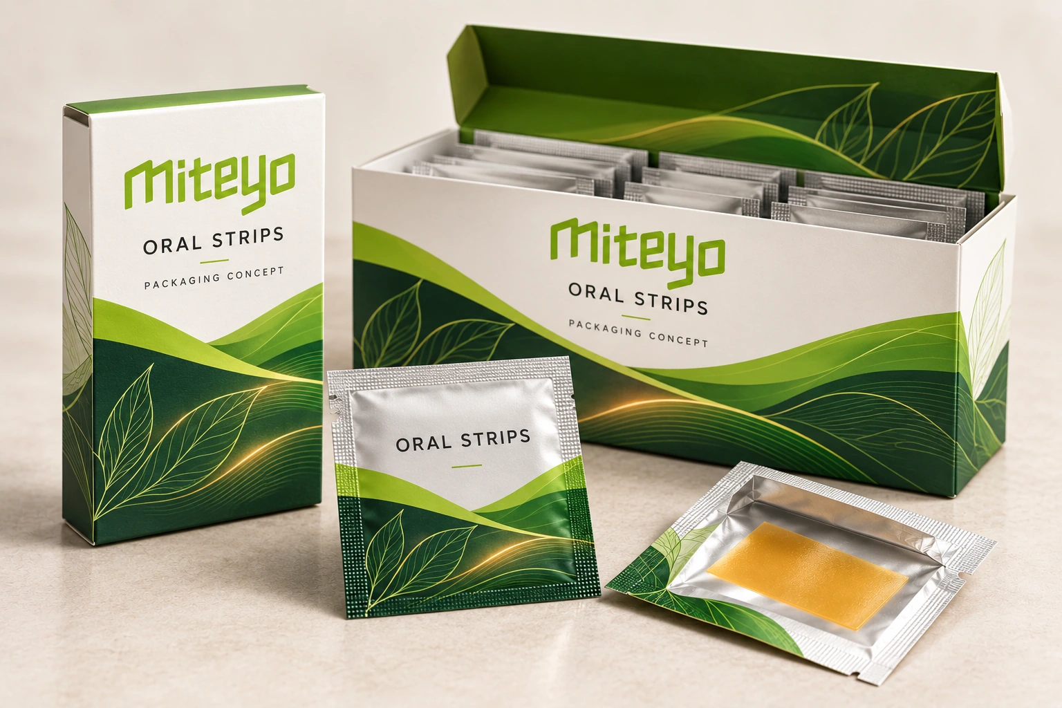 Packaging Options for Oral Dissolving Strips concept illustration