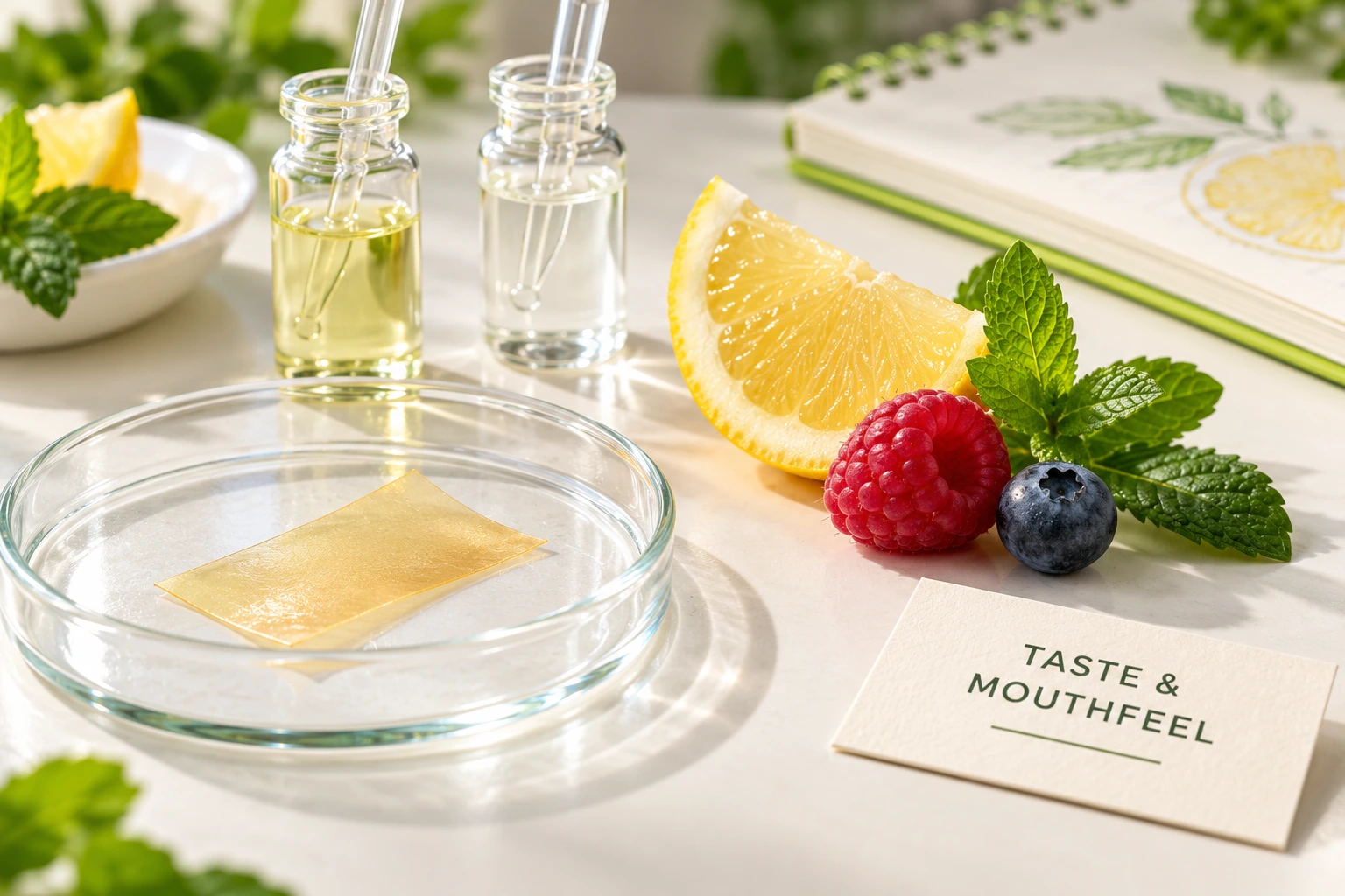 Taste Masking in Functional Oral Strips concept illustration